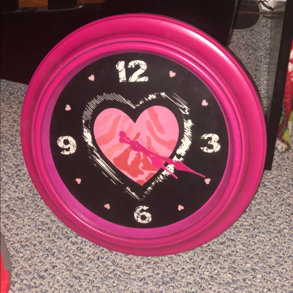 Hot pink and zebra clock